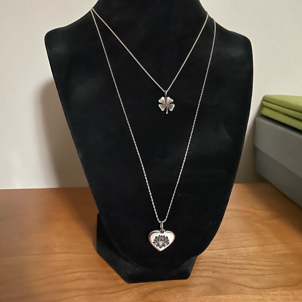 Alex and Ani lotus flower heart necklace silver nwt adjustable